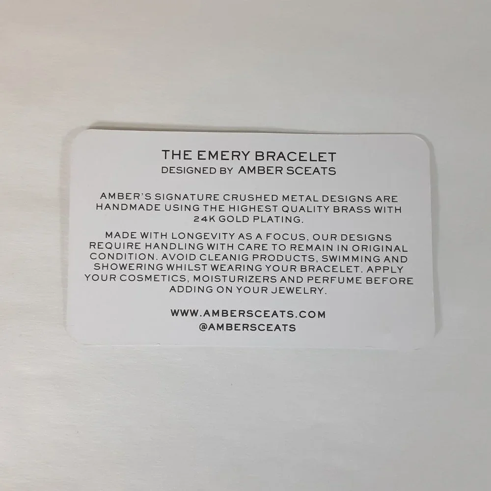 AMBER SCEATS 24K GOLD PLATED EMERY ADJUSTABLE CUFF BRACELET BRAND NEW - Picture 9 of 9